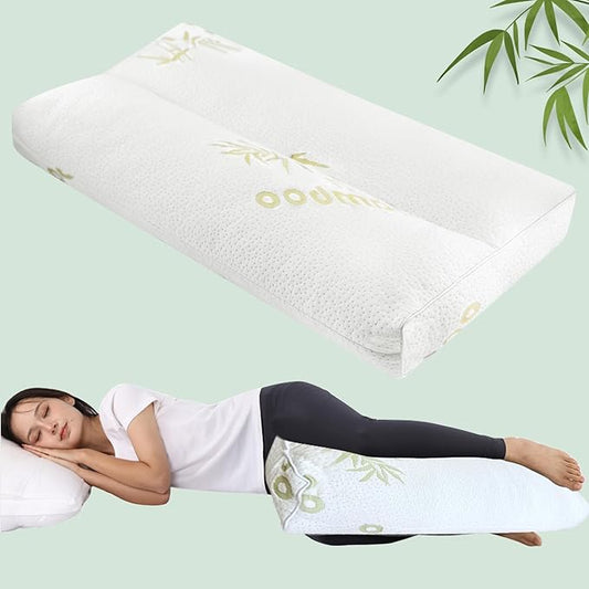 MINUPWELL Knee Pillow for Side Sleepers - 5" Height Between Leg & Under Knee Pillow for Back Sleepers - with 1160G 7D Fiber for Relieving Leg, Back, and Knee Pain - Rayon Derived from Bamboo