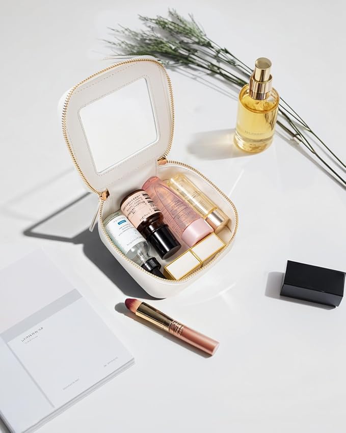 FFpaw Travel Clear Makeup Bag Set, TSA Approved Cosmetic Bag Case with Zipper Portable Makeup Pouch Toiletry Bag Women Traveling Cosmetic Organizer Storage Bag Car Organizer Car Essentials for Women