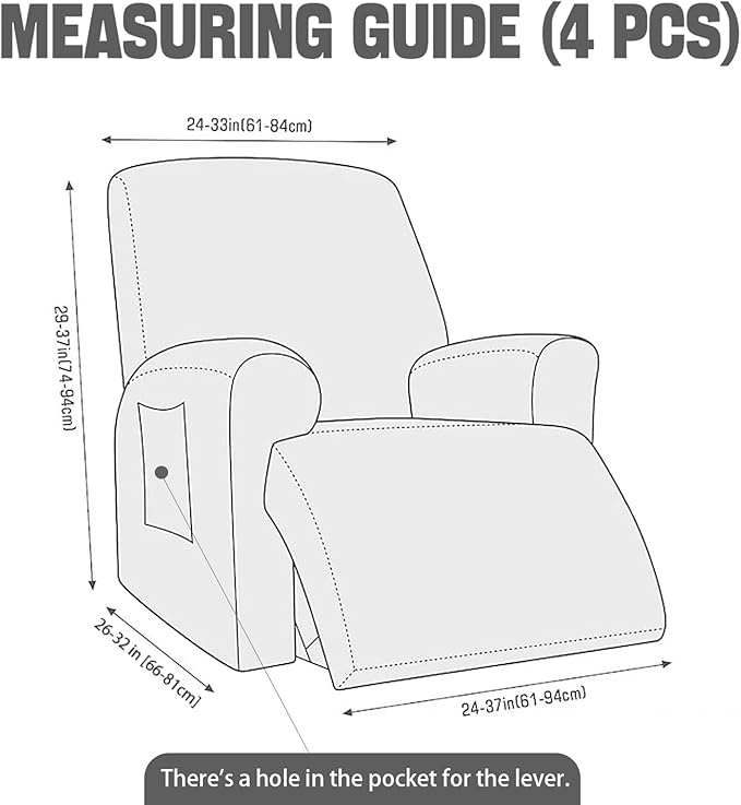 NORTHERN BROTHERS Recliner Chair Covers, Lazy Boy Recliner Covers, Stretchy Cover for Recliner Chairs, Beige