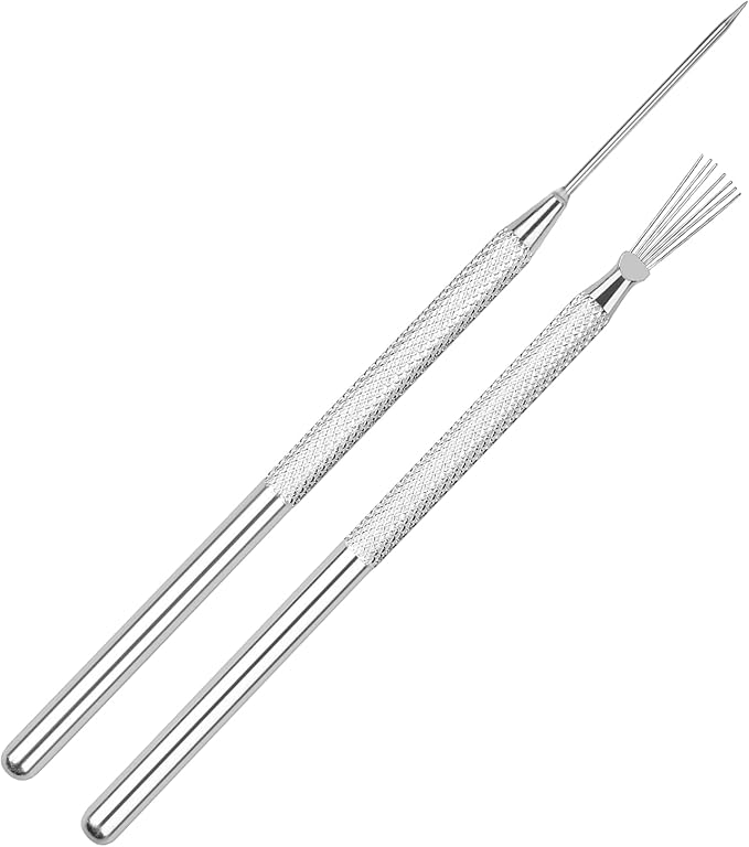 2PCS Clay Needle Tools, Wire Texture & Needle Detail Tool, for Ceramic Polymer Pottery Clay Sculpturing, Texturing, Modeling