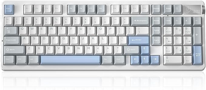 LEOBOG A98-96% Mechanical Keyboard Wireless, Tri-Mode BT5.0/2.4GHz/USB-C, Creamy Keyboard with Number Pad, Gasket Structure Hot Swappable, Custom Gaming Keyboard RGB Backlit with Knob for PC