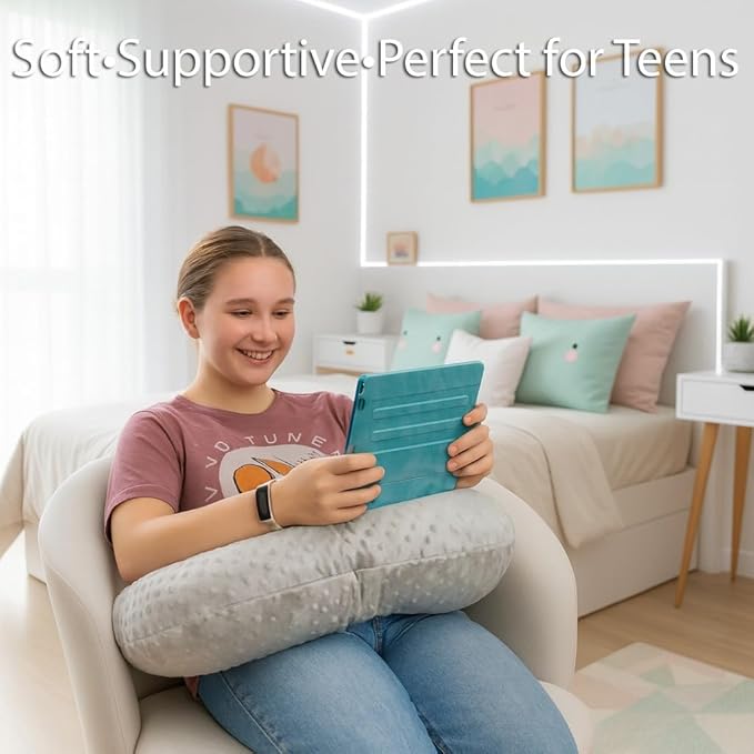 ZENHOFF Reading, Relax & Gaming Support Pillow for Couch – Soft Arm Cushion for Teens, Women & Adults – Perfect for Casual Gaming, Reading, Tablet Use & TV Watching, Grey