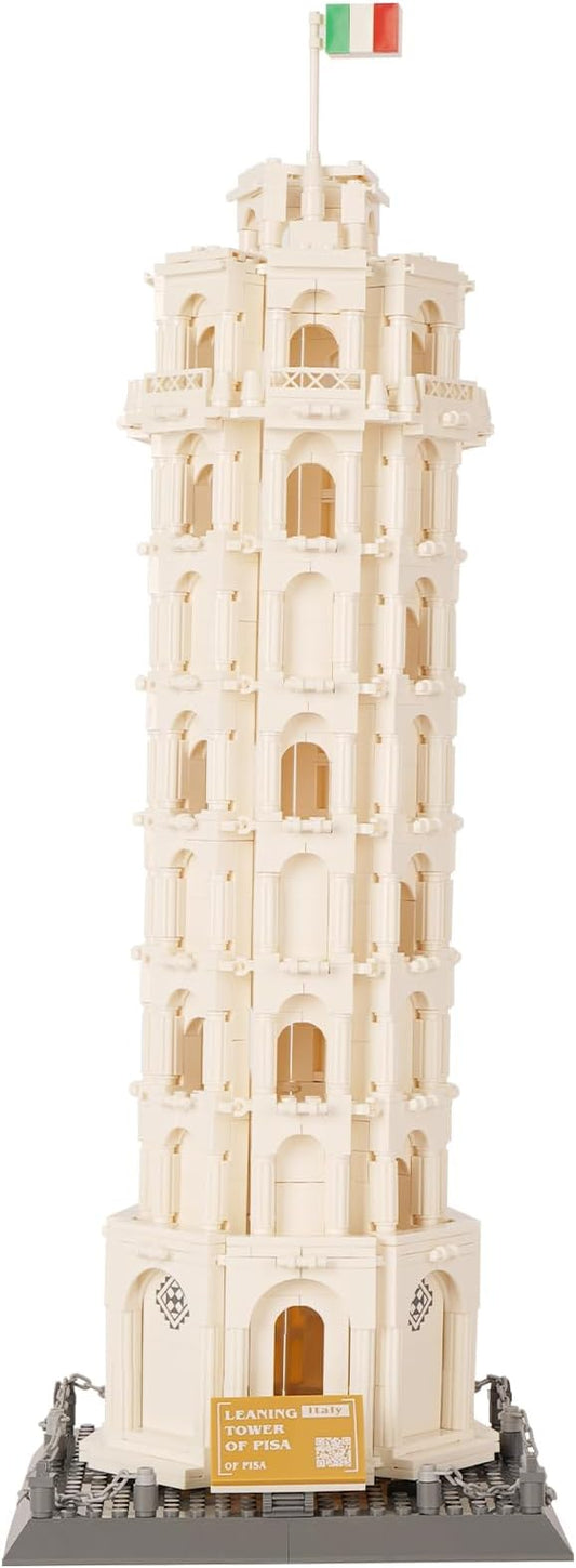 Oichy Leaning Tower of Pisa Building Blocks Set, 1334 PCS Famous Architecture Model Building Kits, Collection Leaning Tower of Pisa Model Building Blocks for Adults and Kids