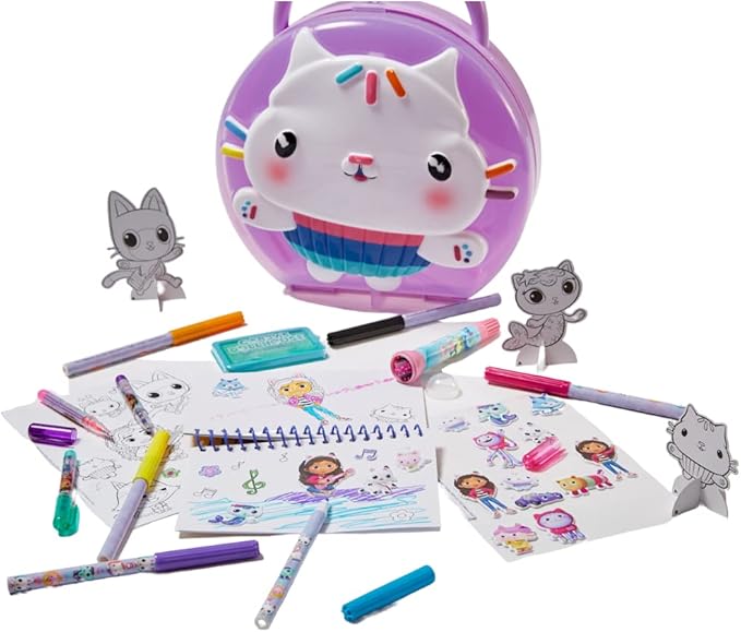 Gabby’s Dollhouse Coloring & Sticker Activity Set for Kids with Travel Carrying Case