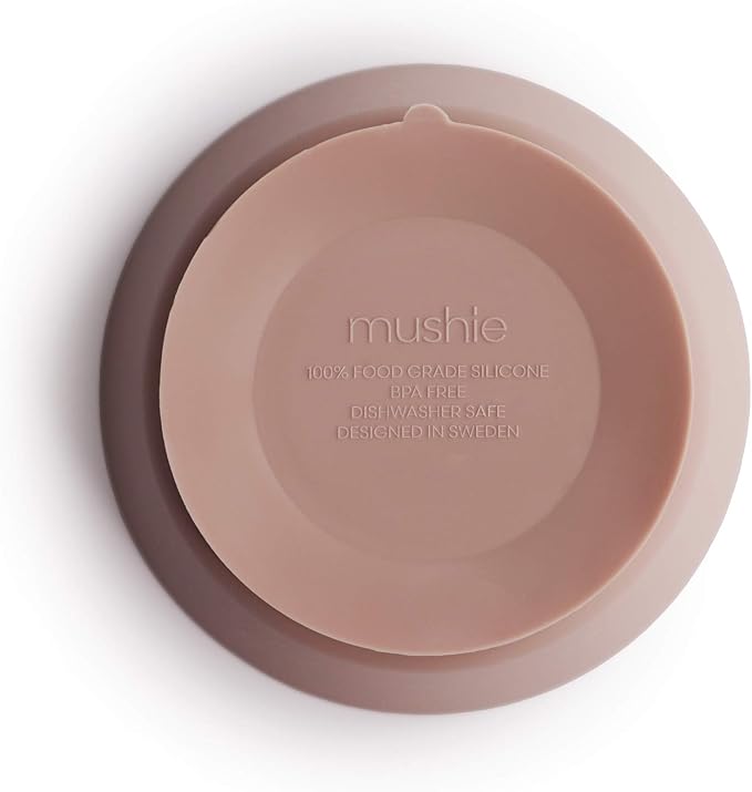 mushie Silicone Suction Bowl | BPA-Free Non-Slip Design (Blush)