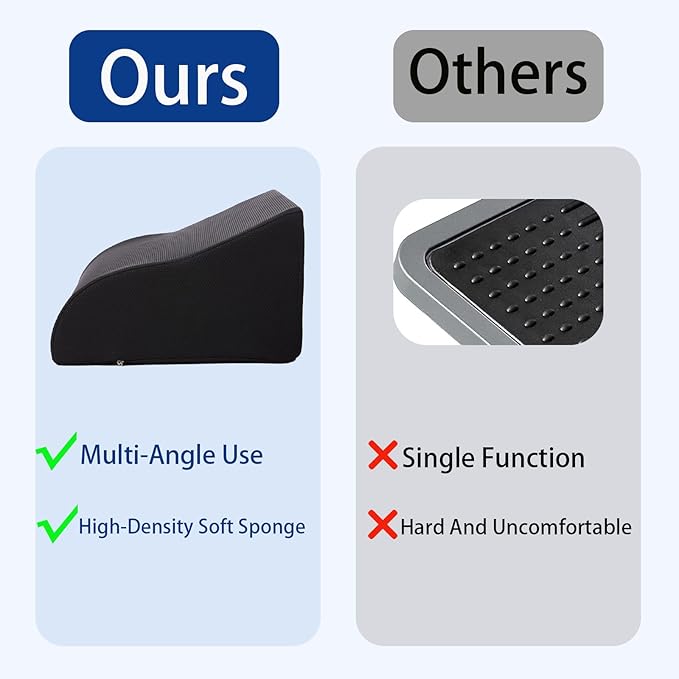 Foot Rest for Under Desk at Work Ergonomic Under Desk Footrest，Support Foot Pillow Double-Sided Footstool， for Office, Home & Gaming Leg Elevation Pillow Black