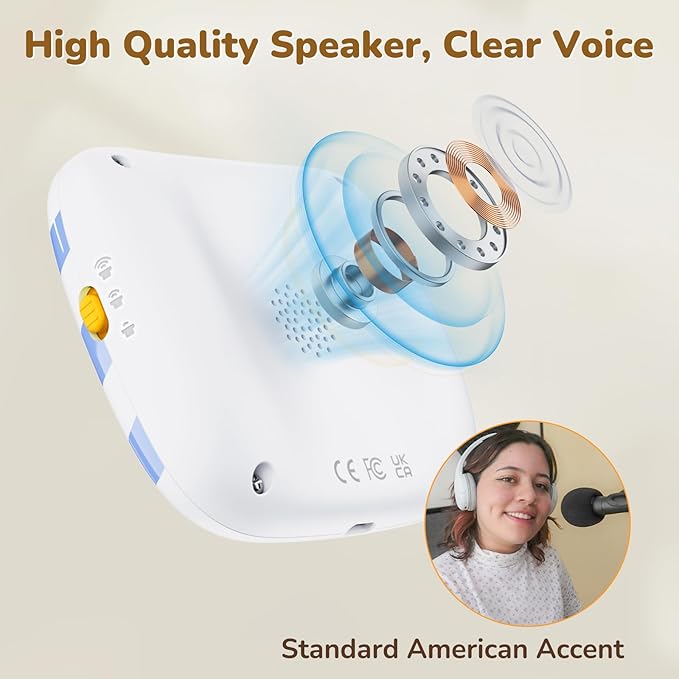 Talking Flash Cards for Toddlers 1-5 Clear Voice & Thick Cards & Easy to Slide in and Out, Independent Play & Speech Development Toys, 16 Topics