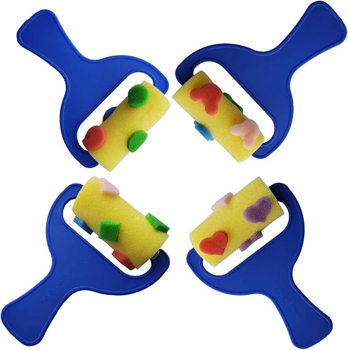 53 Pcs Paint Sponge Brush Sets, Kids Art Tool Kits, DIY Crafts Drawing Tools,Round Sponges,Color Randomly