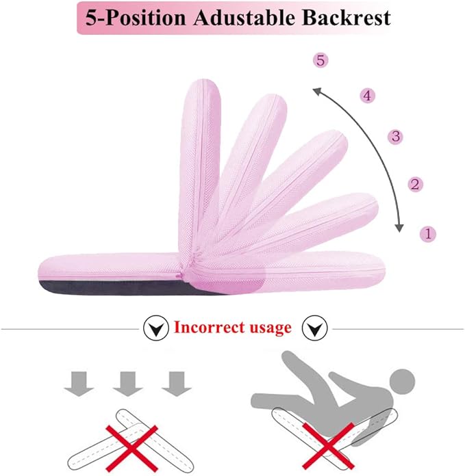 Floor Chair Floor Cushion Folding Padded Gaming Chair Adjustable 5-Position Floor Seat with Back Support for Kids Adult Great for Gaming Reading Meditating