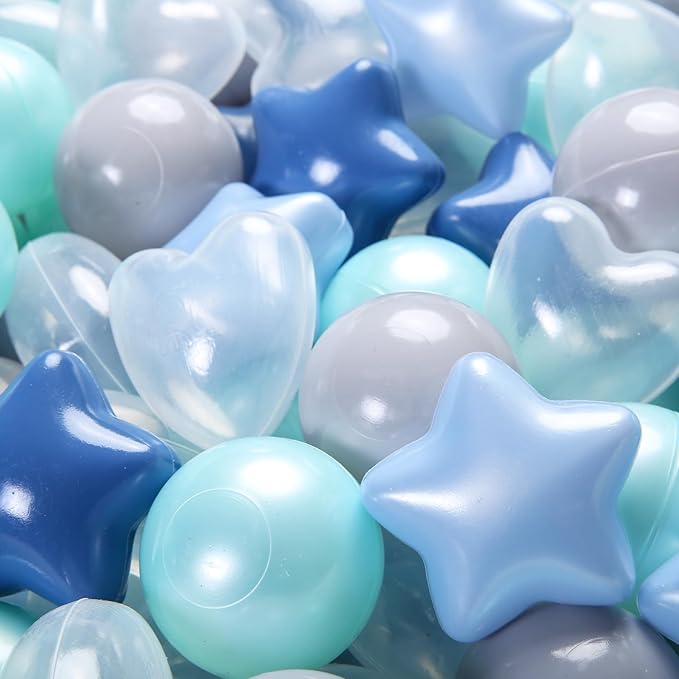 GOGOSO Ball Pit Balls,Plastics Balls for Ball Pit, Stars Hearts Shape for PastelBall for Toddlers Kids