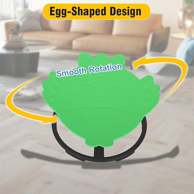Autism Kids Swivel Chair, Spinning Chair for Kids Sensory, Sensory Toy Chair, Carousel Spin Sensory Chair for Kids, Training Body Coordination (Light Green)