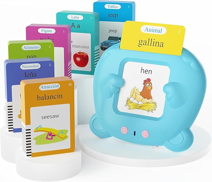 Spanish & English Talking Flash Cards for Toddler - 510 Sight Words Bilingual Learning Toys for Toddlers 3-6, 31 Themes with 3 Songs Autism Sensory Toys, Speech Therapy & Montessori Educational Gifts