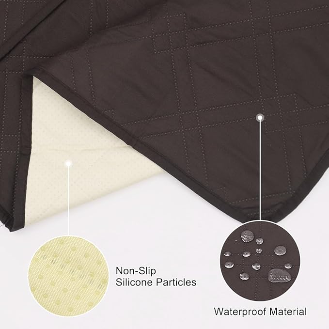 Couch Armrest Organizer Remote Control Holder Bedside Caddy with 6 Pockets, Non-Slip Armchair Caddy Sofa Armrest Organizer for Tv Remote Control, Magazine, Cell Phone, Chocolate