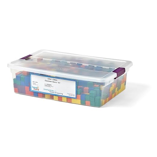 hand2mind Wood Blocks, Teacher Counting Blocks for Math, Classroom Manipulatives for Elementary, Math Cube Manipulatives, Counting Cubes for Kids Math, Color Counters for Classroom (Pack of 1000)