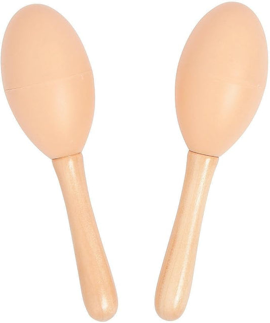 Fun Express DIY Plastic Maracas - Bulk 24 Pack - Paint it Yourself Crafts for Kids