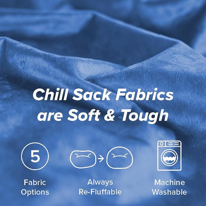 Chill Sack Bean Bag Chair - 5' Giant Memory Foam Lounge Chair with Soft Microfiber Cover – Cozy Furniture for Living Room, Dorm, & Kids' Rooms – Comfortable 5 Ft, Microsuede Lounge Sofa, Royal Blue