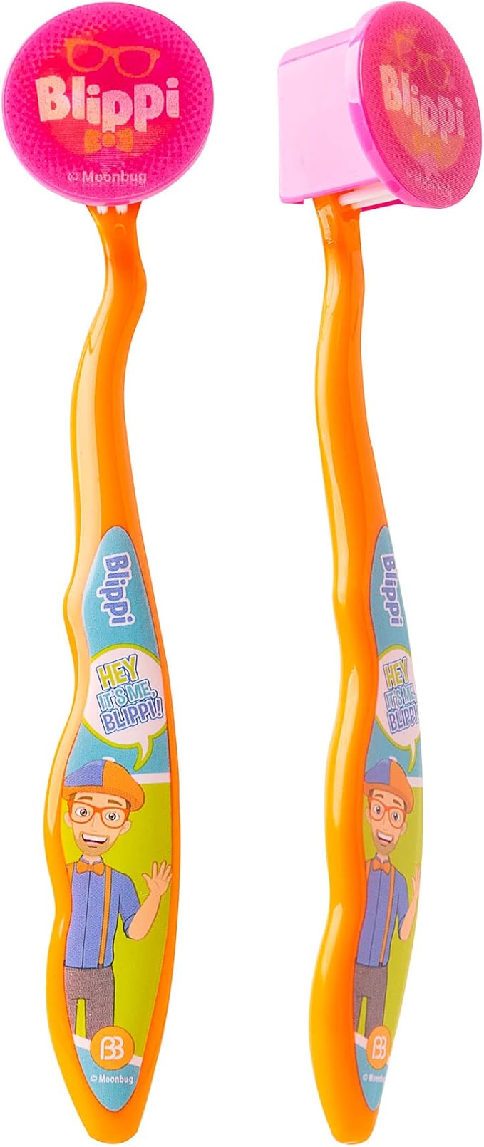 Brush Buddies Blippi Kids Toothbrushes Kit, Manual Toothbrushes for Kids, Toothbrush for Toddlers 2-4 Years, Travel Toothbrush Kit with Cover and Cup, 3PC