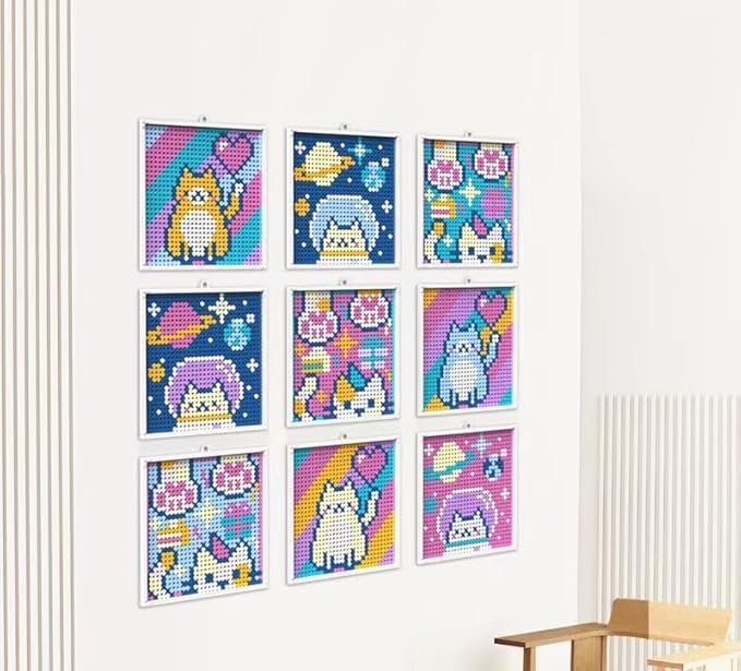 BDYDT Animal Cat Art Building Blocks Set; Wall Art Decor DIY Set(900 Pieces) Toys Gifts for Kids and Adults