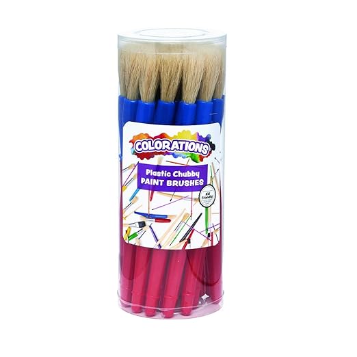 Colorations® Best Value Plastic Handle Brushes - Set of 24 - Crafts for Kids, Painting for Kids, Bulk Paintbrushes, Paintbrush Value Pack, Brush Set
