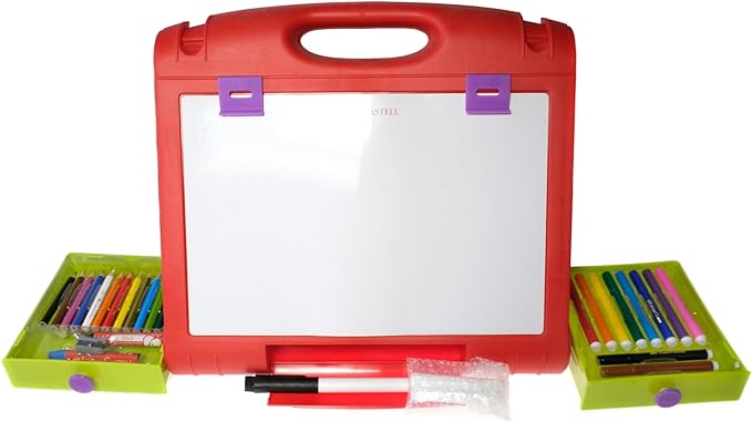 Faber-Castell Do-Art 3-in-1 Travel Easel - 30 Piece Tabletop Easel for Kids with Art Supplies, Multicolor