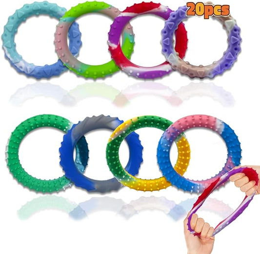 20PCS Sensory Fidget Toys for Kids Adults-Stretchy Fidget Bracelet&exture,Calming Autism Sensory Toys for Needs Autistic Children,Calm Down Toy for Toddler Girls Boys