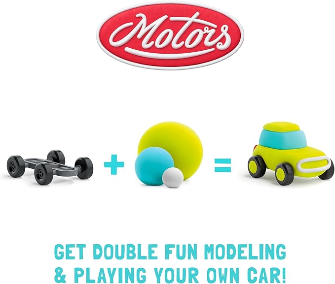 Fat Brain Toys Hey Clay Eco Cars, Air Dry Clay Kit with Interactive App for Kids & Tweens, Modeling Clay and Crafts Set