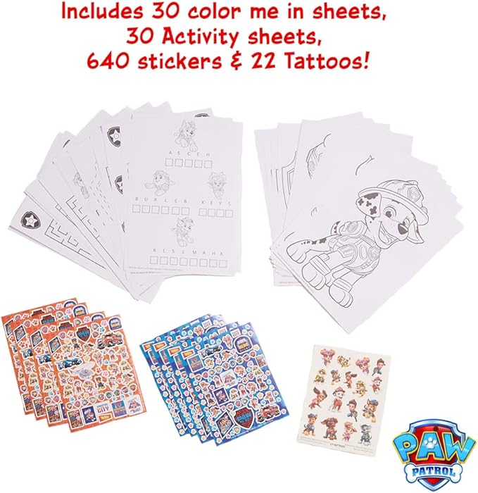 Innovative Designs Nickelodeon Paw Patrol The Movie Deluxe Activity Set with Carrying Tin, Coloring Sheets, Tattoos, Stickers, & Art Supplies