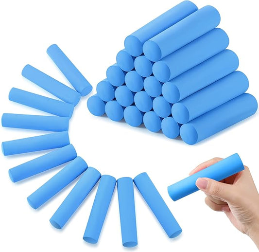 Fulmoon 40 Pcs Jumbo Sidewalk Chalk for Kids Outdoor Art Non Toxic Large Washable Street Chalk for Adults Drawing Painting Graffiti Classroom(Blue,Round Style)