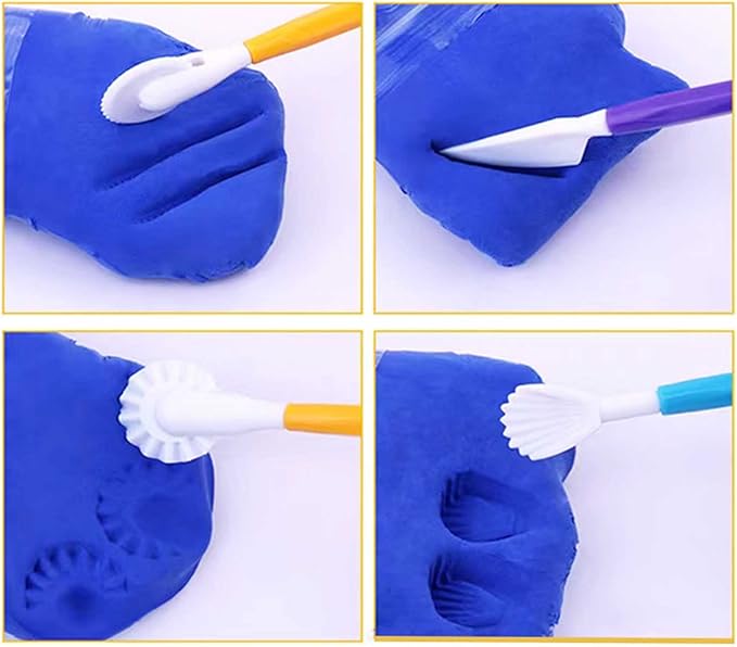 Langqun Air Dry Clay Sculpting Tools, Modeling Shaping Embossing for Kids and Adults,Polymer Clay Tools,Pottery Tools Kit 19Pcs