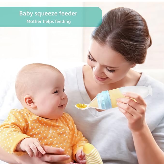 Termichy Baby Food Dispensing Spoon: Squeeze Feeder Dispenser for Baby - Self Feeding Bottle Spoon