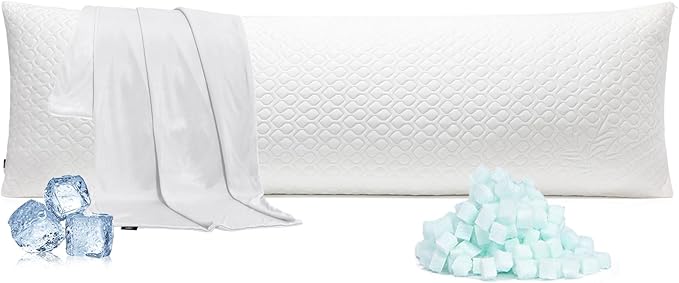 Extra Long Body Pillow Cubies Memory Foam 150x50cm – Anime Body Pillow Insert for Adults – with Cooling Cover Huggable Pillows 20x60 inches