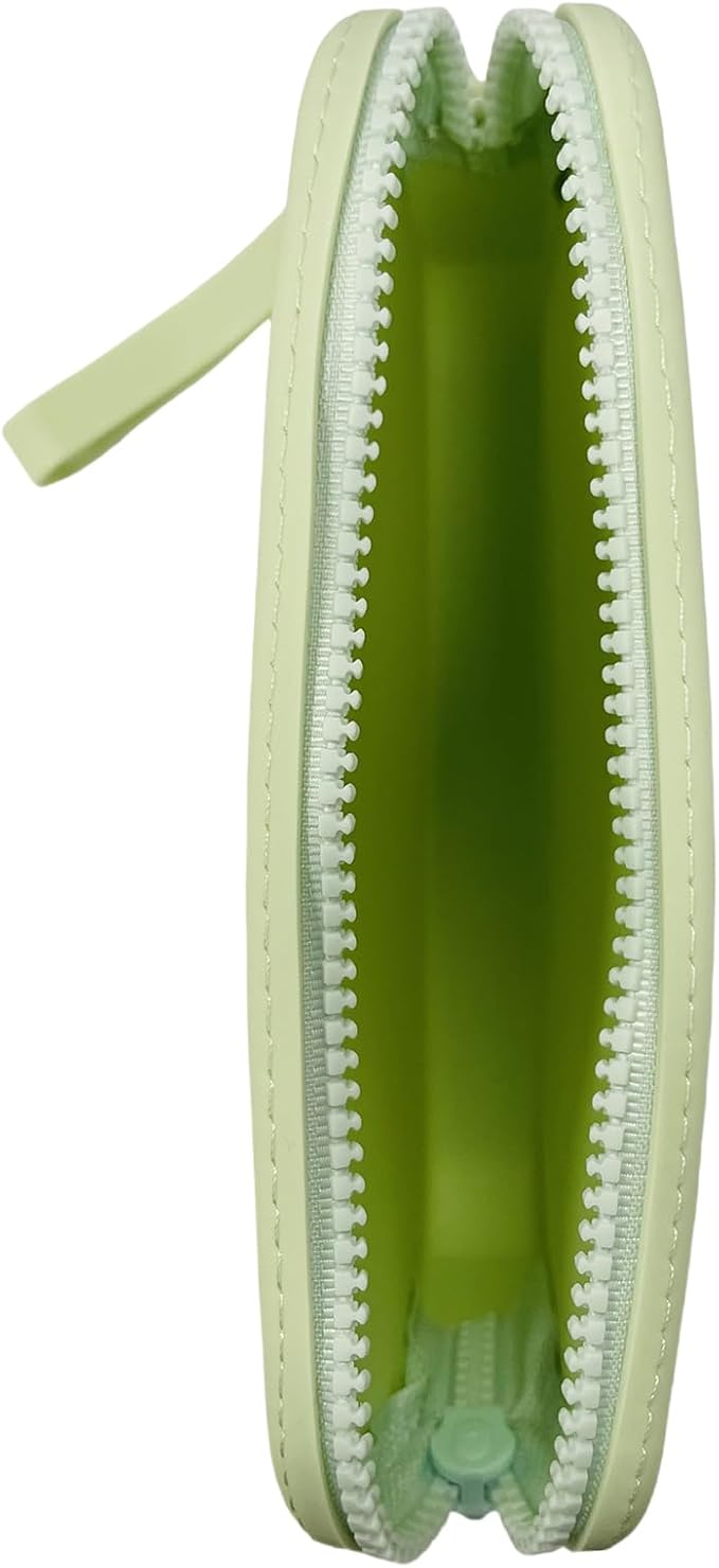 WHHJM Large Silicone Multifunctional Essential Bag Portable Travel Makeup Bag for Women Men Cards Cash Bag Zipper Pouch (Light Green)