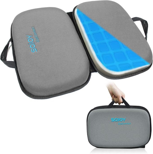 Sojoy iGelComfort 3-in-1 Foldable Gel & Memory Foam Travel Seat Cushion – US Edition – 18.5″×15″×2″ Tailbone Support & Sciatica Relief (Darkgray)