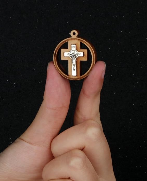 COTTVOTT Wooden Christian Jesus Cross/Orthodox Crucifix Charms Pendants for Rosary Necklace, DIY Jewelry Making Accessories Parts