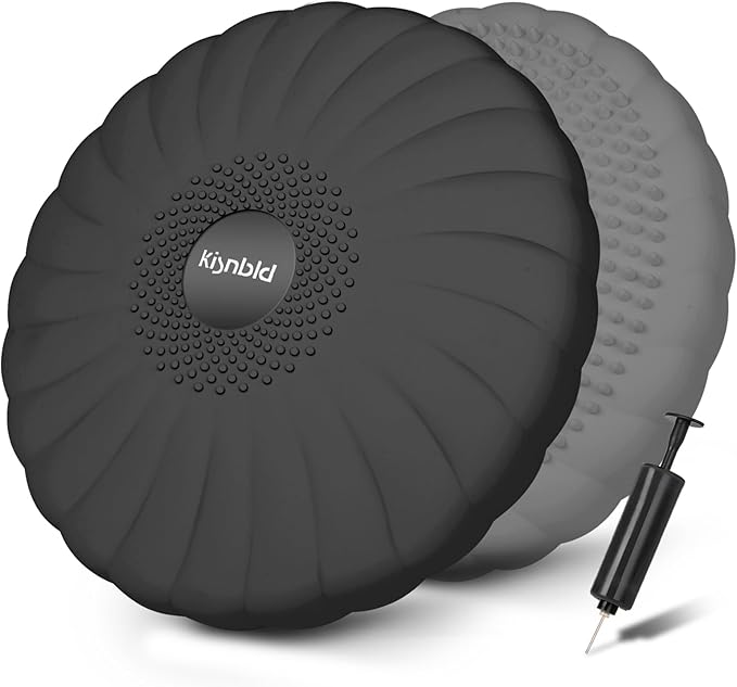 Wobble Cushion, Extra Thick Wiggle Seat for Sensory Kids, Non-slip Balance Disc with Inflation Pump for Adults Core Strength, Posture Improvement & Physical Therapy (13.5in/34cm)