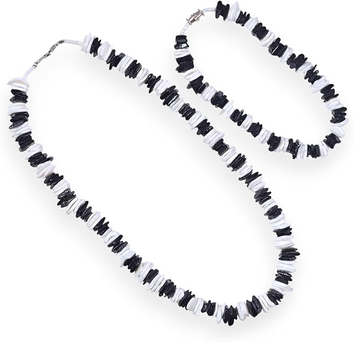 BlueRica Puka Shell Chips Necklace & Anklet Set (Multi)