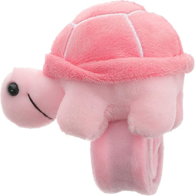 Kisangel 1pc Animals Slap Bracelet Turtle Slap Bracelet Stuffed Animal Slap Bracelets Huggers Turtle Party Favors(Pink)