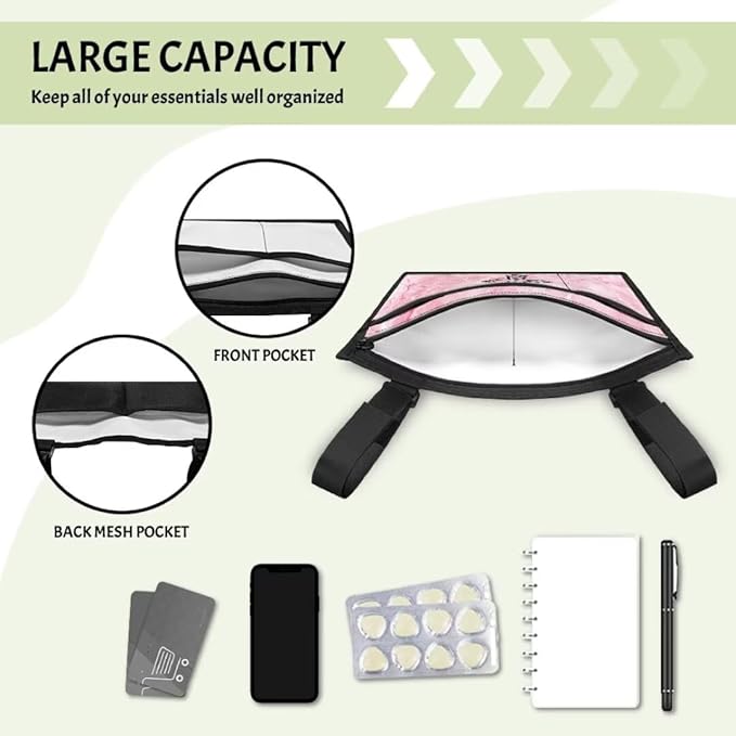 ZOUTAIRONG Pink Cross Wheelchair Side Bag Walker Pouch Bag with Cup Holder,Wheelchair Bags to Hang on Side for Walker, Rollator, Electric Scooter Wheelchairs, Ideal Gift for Seniors