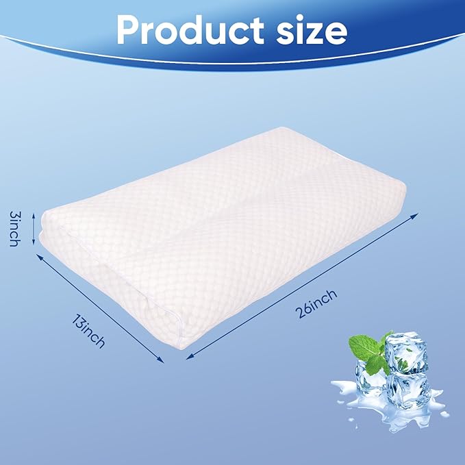 Cooling Knee Pillow for Side Sleeper, 3"Leg Pillow for Side Sleeping, 100% Cooling Fabric Pillow for Between Knees While Sleeping - High Support Alternative for Relieving Leg, Back, and Knee Pain