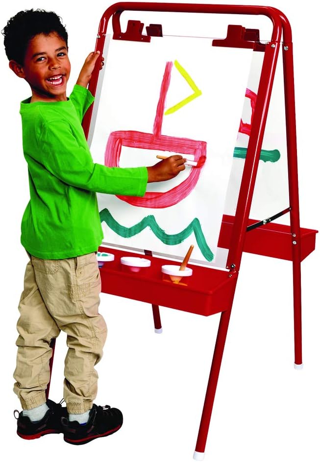 Colorations - 2WAPE 2-Way Indoor/Outdoor Adjustable Acrylic Panel Easel for Kids (23"L x 29-1/2"W x 45"H)