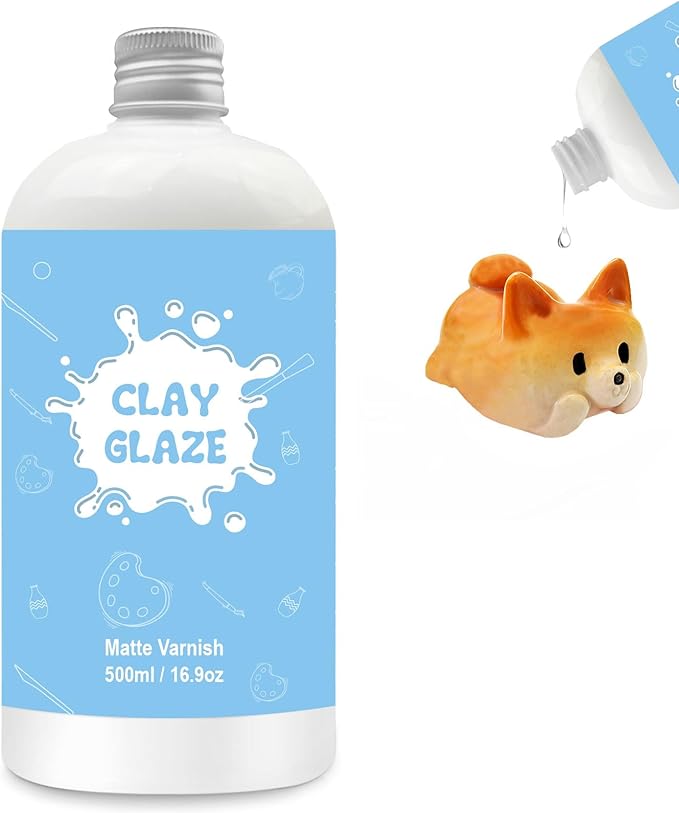 500ml Air Dry Clay Glaze, Clay Glaze Air Dry for Airdry Clay, Air Dry Clay Varnish Can Not Only Used to Prevent Clay Cracking, Scratches, and Wear,It Can Also Having a Glossy Matte Effect (Matte)