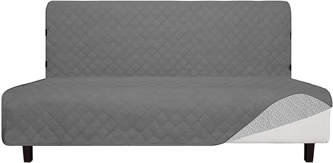 Easy-Going Sofa Slipcover Futon Cover Waterproof Couch Cover Furniture Protector Cover Pets Covers Whole Fabric No Stitching Non-Slip Fabric Pets Kids Children Dog Cat (Futon, Grey)