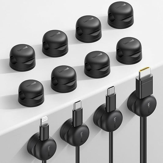 Lamicall 12Pack Rotatable Cord Organizer, Desk Office Nightstand Accessories - Cable Management Clips, Desk Phone Charger Holder Gadgets, Wire Organizer Keeper Home Workspace Dorm Organizers