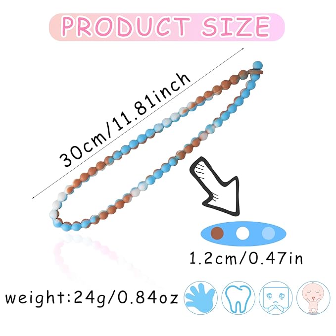 Teething Necklace for Baby,Chewing Necklace for Kids Sensory,Sensory Chew Necklaces for People with Autism, ADHD, and Fidgeting,Chew Necklaces for Sensory Kids,Teething Necklace for Mom