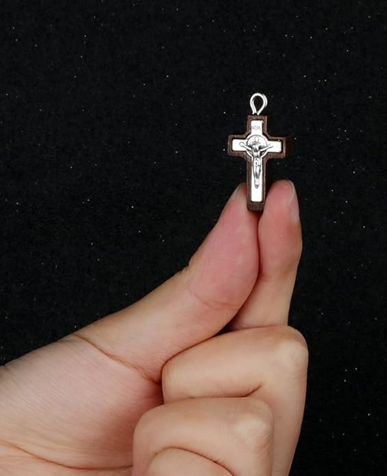 COTTVOTT Wooden Christian Jesus Cross/Orthodox Crucifix Charms Pendants for Rosary Necklace, DIY Jewelry Making Accessories Parts