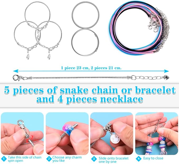 AIPRIDY Charm Bracelet Making Kit,Unicorn Mermaid Crafts Gifts Set Can Inspires Imagination and Creativity,Jewelry Making Kit Perfect Gifts for Girls 5-12 Years Old (125 Pieces)