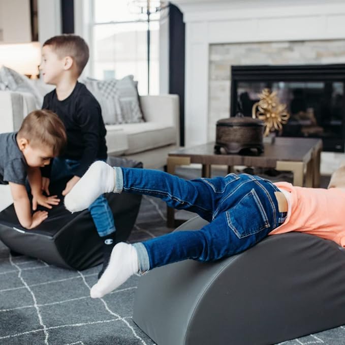 Foamnasium Mini Tumbler Set, Indoor Foam Playset, 2 Piece Soft Toddler and Active Kids Play Foam Climber for Balancing, Crawling, Climbing, Sliding and Jumping, Made in The US, Enhanced Marigold