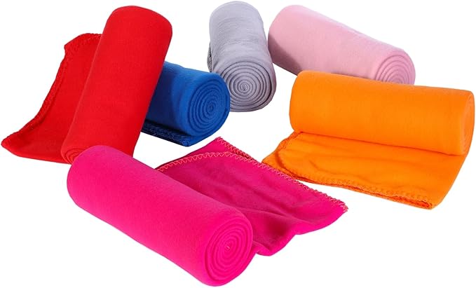 CAI TENG Fleece Throw Blanket Blankets for Couch Bed 50x60 inch 6 Pack Kids Blanket Throws Fleece Fabric Soft Cozy Travel Blankets Lightweight Small Throws Wedding Gifts Travel Blankets Multicolor
