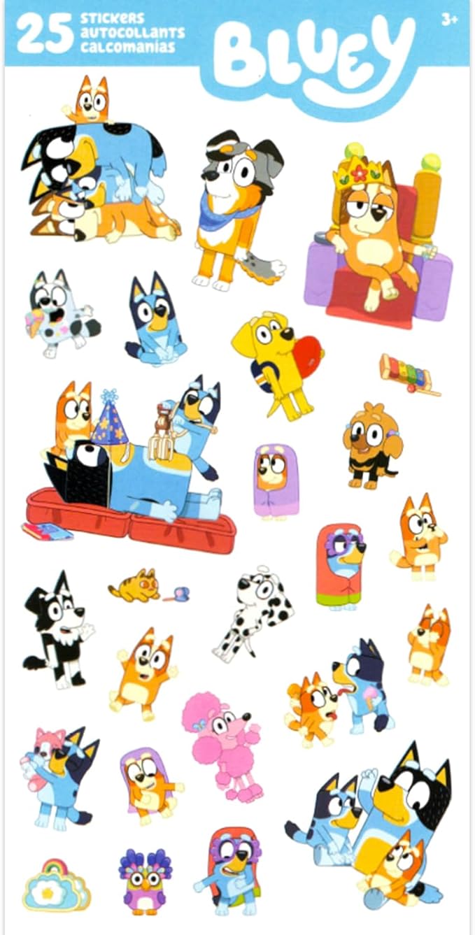 Bluey Dough and Stamper Activity Set - Bundle with 4 Bluey Dough Sticks with 2 Bluey Character Molds for Boys, Girls Plus Stickers | Bluey Sensory Dough for Kids