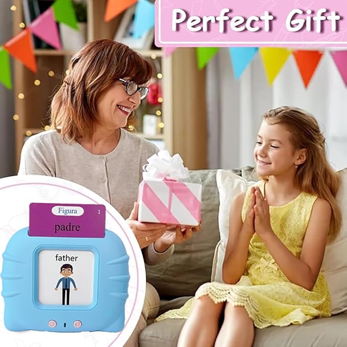 RT&BS Spanish Talking Flash Cards for Toddlers, Bilingual English Spanish Flash Cards for Kids, Spanish Flash Cards for Kids, Gift for Kids Children, 510 Sight Words Blue Cat